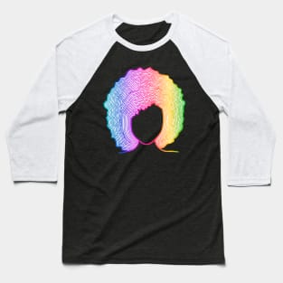 Rainbow afro line design Baseball T-Shirt